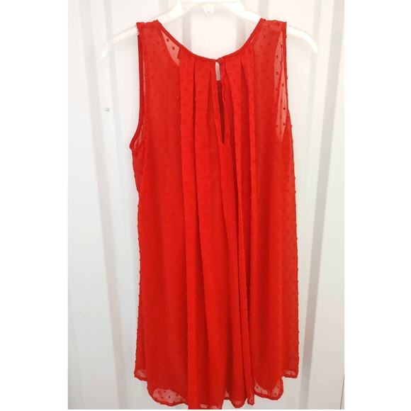 Sam Edelman Babydoll Dress Sleeveless Lace Overlay Small Red - Picture 4 of 5